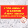 Tem Decal Dán Nhắc Nhở Tắt Hết Các Thiết Bị Điện Khi Rời Khỏi Phòng Để Phòng Tránh Tai Nạn Cháy Nổ Hỏa Hoạn, PCCC