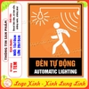 (M2) Tem DecaL Sticker Đèn Tự Động, Automatic Lighting,Thông Báo Khu Vực Có Đèn Sáng Tự Động,Decal Chống Nước Chống Phai