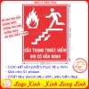 LOGO TEM STICKER DÁN THÔNG BÁO BIỂN CHỈ DẪN CẦU THANG THOÁT HIỂM KHI CÓ XẢY RA HỎA HOẠN- FIRE ARLAM CAUTION