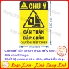 LOGO TEM STICKER CẢNH BÁO CẨN THẬN DẬP CHÂN- CAUTION FEET CRUSH - BIỂN CẢNH BÁO AN TOÀN LAO ĐỘNG