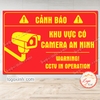 Decal Dán CẢNH BÁO KHU VỰC CÓ CAMERA AN NINH | WARNING! CCTV IN OPERATION (Nền đỏ chữ vàng) | Chống nước, chống phai