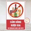 (MẪU 2) Tem Decal Cấm Uống Rượu Bia, Cấm Rượu Bia, No Drink Wine And Beer, Decal Chống Nước , Chống Phai Màu