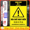 Tem Decal Dán Cảnh Báo Hóa Chất Nguy Hiểm, Decal Đa Ngôn Ngữ Việt -Trung,Chemical Storage,Dán Trang Trí Công Ty Hóa Chất