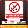 (MẪU VUÔNG) Logo Tem Decal Dán CẤM SỬ DỤNG CHẤT KÍCH THÍCH, No Drugs Or Alcohol, Decan Tem Cấm Tiêm Chích, Chống Nước