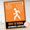 (M2) Tem DecaL Sticker Đèn Tự Động, Automatic Lighting,Thông Báo Khu Vực Có Đèn Sáng Tự Động,Decal Chống Nước Chống Phai