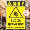 LOGO TEM STICKER CẢNH BÁO BỨC XẠ QUANG HỌC, OPTICAL RADIATION - BIỂN CẢNH BÁO AN TOÀN LAO ĐỘNG