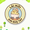 Tem Decal Dán Ô TÔ - LÁI MỚI, XIN NHẸ TAY - Decal hình gà con tập lái funny - Decal có keo sẵn, chống nước, chống phai