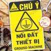 LOGO TEM STICKER BIỂN CẢNH BÁO NỐI ĐẤT THIẾT BỊ -  GROUND MACHINE - BIỂN CẢNH BÁO AN TOÀN LAO ĐỘNG
