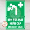 Tem Decal Dán [Chỉ Dẫn] BỒN RỬA MẮT KHẨN CẤP - EMERGENCY BASIN | Decal Song Ngữ Việt - Anh | Chống nước, chống phai