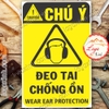 LOGO TEM STICKER BIỂN CẢNH BÁO ĐEO TAI CHỐNG ỒN BAỎ VỆ TAI - WEAR EAR PROTECTION - BIỂN CẢNH BÁO AN TOÀN LAO ĐỘNG