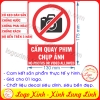 LOGO TEM STICKER CẢNH BÁO ĐỊA ĐIỂM CẤM QUAY PHIM CHỤP ẢNH , NO PHOTO AND VIDEOS