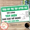 LOGO TEM STICKER TẮT ĐIỆN KHI KHÔNG SỬ DỤNG, TURN OFF WHEN NOT IN USE DÙNG CHO NHÀ CỬA, CÔNG TY, CƠ QUAN.....
