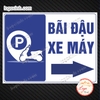 Tem Decal Dán Chỉ Dẫn Khu Vực Nơi Đậu Xe Máy, Nơi Để Ô Tô,Car and Motobike Parking Area,Hướng Dẫn Khu Đậu Xe, Chống Nước