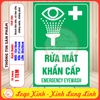 Tem Decal Dán - RỬA MẮT KHẨN CẤP - EMERGENCY EYEWASH - Sticker Dán Y TẾ - Decal có keo sẵn, chống nước, chống phai