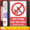 (MẪU CHỮ NHẬT) Logo Tem Decal Dán CẤM SỬ DỤNG CHẤT KÍCH THÍCH, No Drugs Or Alcohol, Cấm Tiêm Chích, Dcan Chống Nước