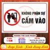 Tem Decal dán sẵn - KHÔNG PHẬN SỰ CẤM VÀO - Decal bóc dán sẵn có keo, chống phai, chống nước tiện dụng