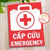 LOGO TEM STICKER BIỂN BÁO CẤP CỨU - EMERGENCY - TÌNH HUỐNG KHẨN CẤP