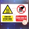 Tem Decal Cảnh Báo Bề Mặt Nóng Không Được Sờ, Bề Mặt Nhiệt Độ Cao Không Chạm, Chất Liệu Decal Chống Nước, Chống Phai