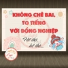 Tem Decal - KHÔNG CHÊ BAI, TO TIẾNG VỚI ĐỒNG NGHIỆP - Decal bóc dán, có keo sẵn, chống nước, chống phai