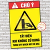 Tem Decal Dán Nhắc Nhở Tắt Điện Khi Không Sử Dụng Mẫu Mới, Tem Tiết Kiệm Điện, Nhãn Dán Tiết Kiệm Điện Saving Energy