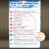 Tem Decal Dán Nội Quy Căn Hộ, Apartment Rules, 3 Ngôn Ngữ VIệt-Anh-Trung, Dùng Cho Khách Sạn, Nhà Nghỉ, Căn Hộ Cho Thuê