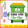 Tem Decal Cho Tôi Xin Rác, Có Keo Sẵn, Chống Nước, Tem Dán Thùng Rác, Dán Tường, Kính, Khu Vực Vị Trí Để Thùng Rác