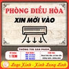 Tem Decal Dán Phòng Điều Hòa Xin Mời Vào, Sử Dụng Cho Quầy Quán Nhà Hàng, Tem Chống Nước Có Keo Dán Sẵn,Quán Có Điều Hòa