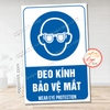 (CN) Tem Decal Dán Yêu Cầu Đeo Kính Bảo Vệ Bảo Hộ Mắt Trong Khi Làm Việc, Biển Cảnh Báo Cho Công Ty Cơ Quan Nhà Xưởng