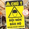 LOGO TEM STICKER BIỂN CẢNH BÁO ĐỘI NÓN BẢO HỘ - WEAR HEAD SHIELD - BIỂN CẢNH BÁO AN TOÀN LAO ĐỘNG