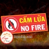 LOGO TEM STICKER BIỂN BÁO CẤM LỬA - NO FIRE- NGUY CƠ CHÁY NỔ HỎA HOẠN - BIỂN CẢNH BÁO, BIỂN CẤM