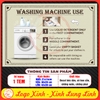 Tem Decal cắt dán sẵn - WASHING MACHINE USE - Decal chống nước, chống phai bằng Tiếng Anh HDSD Máy Giặt