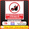 (VUÔNG) Tem Decal Không Được Mang Đồ Ăn Thức Uống Từ Ngoài Vào,No Outsite Food Or Drink Allowed,Decal Dán Kính Có Keo