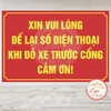 Tem Decal Dán Yêu Cầu Để Lại Số Điện Thoại Khi Dừng Đỗ Xe Trước Cổng, Trước Cửa Nhà, Tem Nhắc Nhở Đậu Xe Có Ý Thức