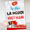 Tem Decal Dán Poster Yêu Nước,Tự Hào Là Người Việt Nam, Kỷ Niệm Các Dịp Lễ 30/4, 2/9, 19/8... Chống Nước,Không Phai Màu