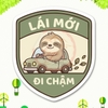 Tem Decal Dán Ô TÔ - LÁI MỚI, ĐI CHẬM - Decal hình lười con tập lái funny - Decal chống nước, chống phai