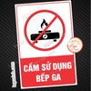 Tem Decal Dán Cấm Không Được Sử Dụng Bếp Ga, Cấm Dùng Bếp Gas, Không Bật Bếp Tem Bóc Dán Có Keo Sẵn Chống Nước