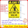 LOGO TEM STICKER BIỂN CẢNH BÁO ĐEO MẶT NẠ BẢO HỘ - WEAR FACE SHIELD - BIỂN CẢNH BÁO AN TOÀN LAO ĐỘNG