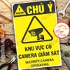LOGO TEM STICKER CẢNH BÁO KHU VỰC CÓ CAMERA GIÁM SÁT, SECURITY CAMERA CCTV IS OPERATING - BIỂN CẢNH BÁO AN TOÀN LAO ĐỘNG