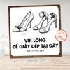 (Mẫu MỚI) Tem Decal Dán Vui Lòng Để Giày Dép Tại Đây, Nhắc Nhở Vị Trí Để Giày Dép, Decan Chống Nước Dán Kính,Dán Tường