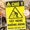 LOGO TEM STICKER BIỂN CẢNH BÁO VẬT NẶNG KHÔNG NÂNG - HEAVY OBJECT DO NOT LIFT - BIỂN CẢNH BÁO AN TOÀN LAO ĐỘNG