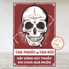 Tem Decal Poster Cấm Hút Thuốc, No Smoking, Tem Decal Tuyên Truyền Tác Hại Của Thuốc Lá, Tàn Thuốc Là Tàn Đời, Decan Dán
