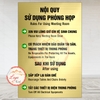Tem Decal | NỘI QUY SỬ DỤNG PHÒNG HỌP | Decal SONG NGỮ VIỆT - ANH | Decal bóc dán có keo sẵn, chống nước, chống phai