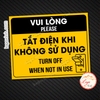 (MẪU MỚI) Tem Tắt Điện Khi Không Sử Dụng Vàng Đen, Tem Decan Dán Ổ Điện Nhắc Nhở Tiết Kiệm Điện, Tiện Dụng Có Keo Sẵn