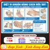 Tem Decal Dán QUY TRÌNH RỬA TAY 6 BƯỚC - DIỆT VI KHUẨN BẰNG CÁCH RỬA TAY (Song Ngữ Anh - Việt) - Chống nước, chống phai