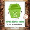 Tem Decal Hãy Bỏ Rác Vào Thùng,Chỉ Dẫn Hướng Dẫn Vứt Rác Đúng Nơi Quy Định,Put Litter In Bin,Decan Chống Nước Có Keo Sẵn