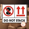 Tem Decal DO NOT STACK, Cảnh Báo Không Được Xếp Chồng Hàng Hóa,Và 2 Mũi Tên Chỉ Hướng Xếp Lên Trên Có Keo Sẵn,Chống Nước