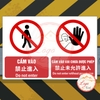 Tem Decal Dán Không Phận Sự Cấm Vào, No Entry, Cấm Vào Khi Chưa Được Phép, Có Keo Dán Sẵn, Chống Nước Đa Ngôn Ngữ