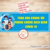 LOGO TEM STICKER POSTER TOÀN DÂN CHUNG TAY PHÒNG CHỐNG DỊCH BỆNH COVID 19 - PREVENTING THE DISEASE OF COVID