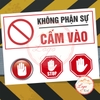 Tem Decal dán sẵn - KHÔNG PHẬN SỰ CẤM VÀO (Chữ Đỏ) - Decal bóc dán sẵn có keo, chống phai, chống nước tiện dụng