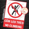 LOGO TEM STICKER BIỂN BÁO CẤM LEO TRÈO, CẤM TRÈO NO CLIMBING